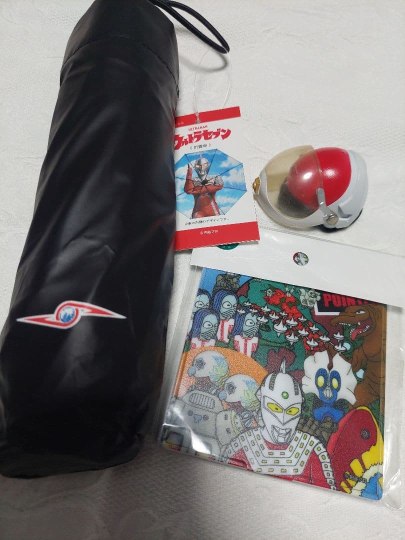 ウルトラセブン折り畳み傘、ミラー、キーホルダー キーホルダーに多少の劣化あります