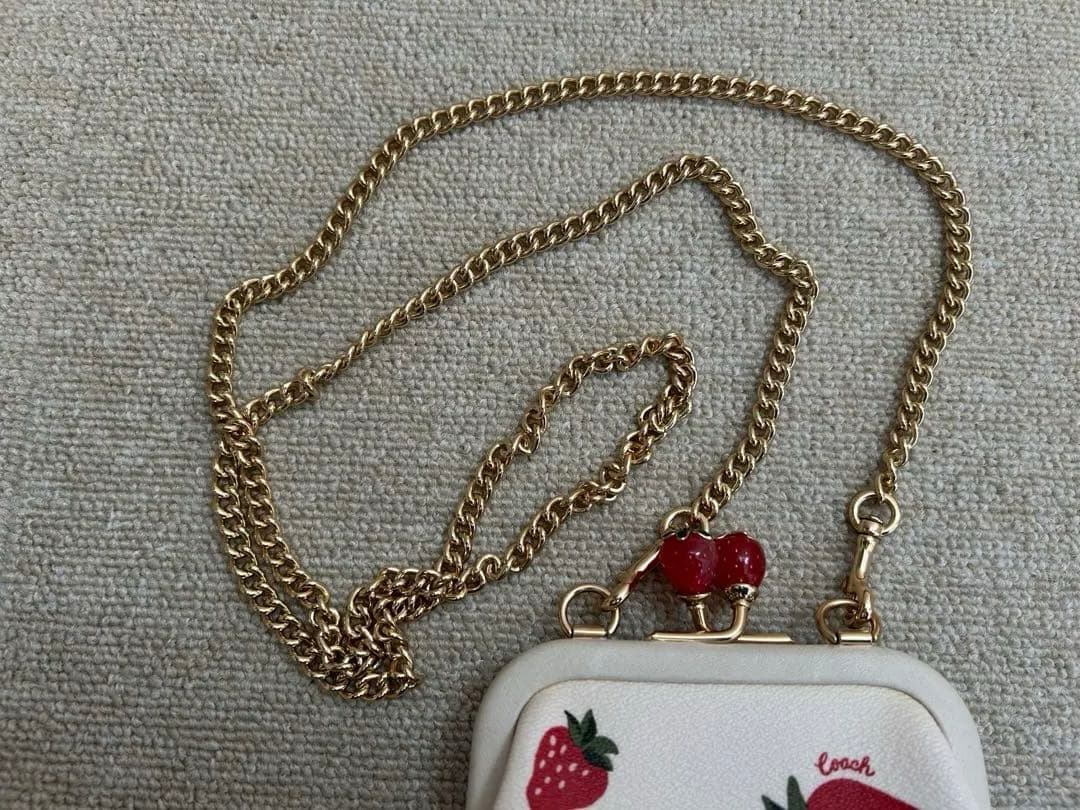 COACHコーチ 財布 がま口 ノラキスロックケース いちご