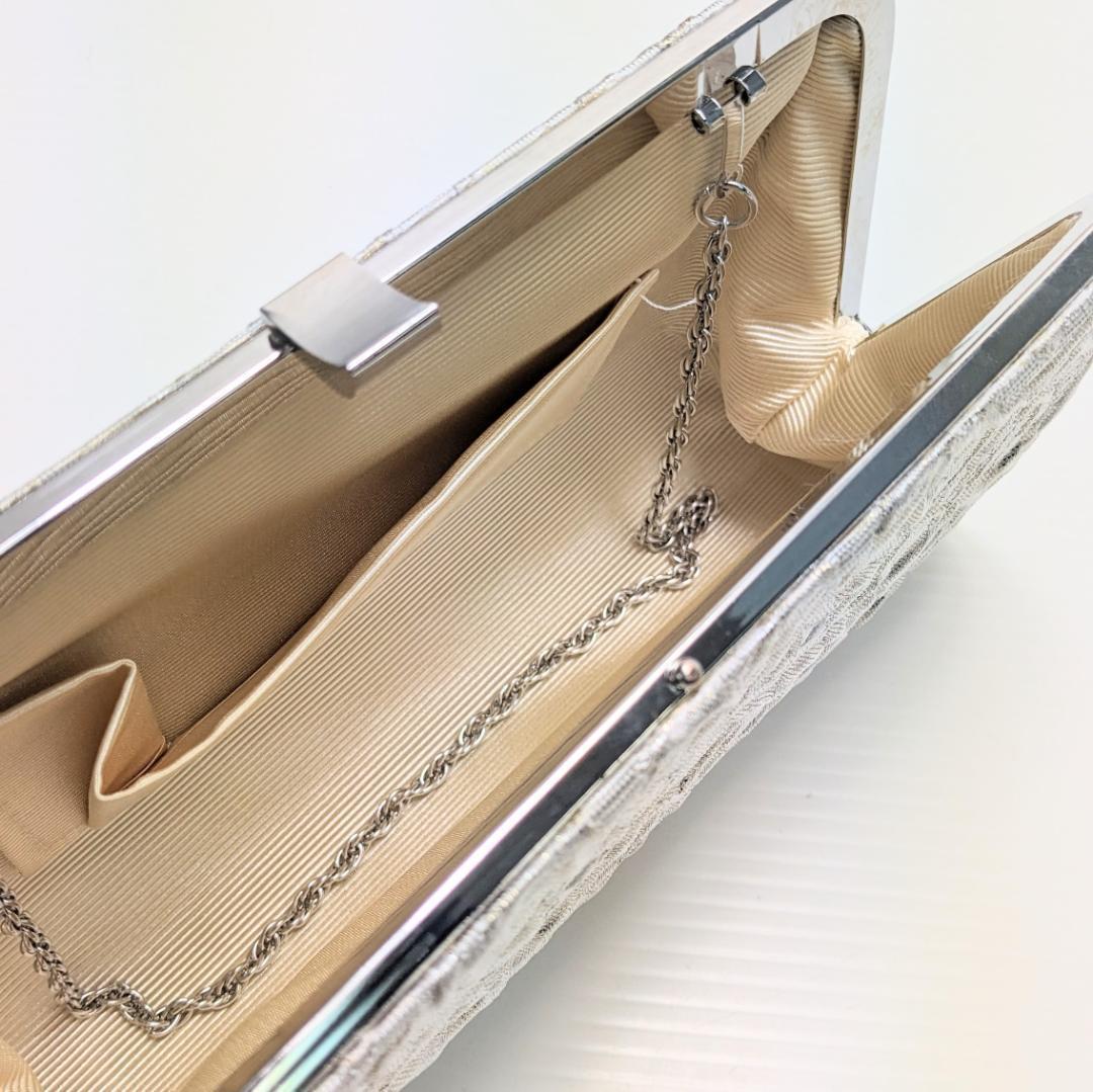 クラッチタイプ 草履バッグセット 銀 シルバー 帯地 フリーサイズ wrc