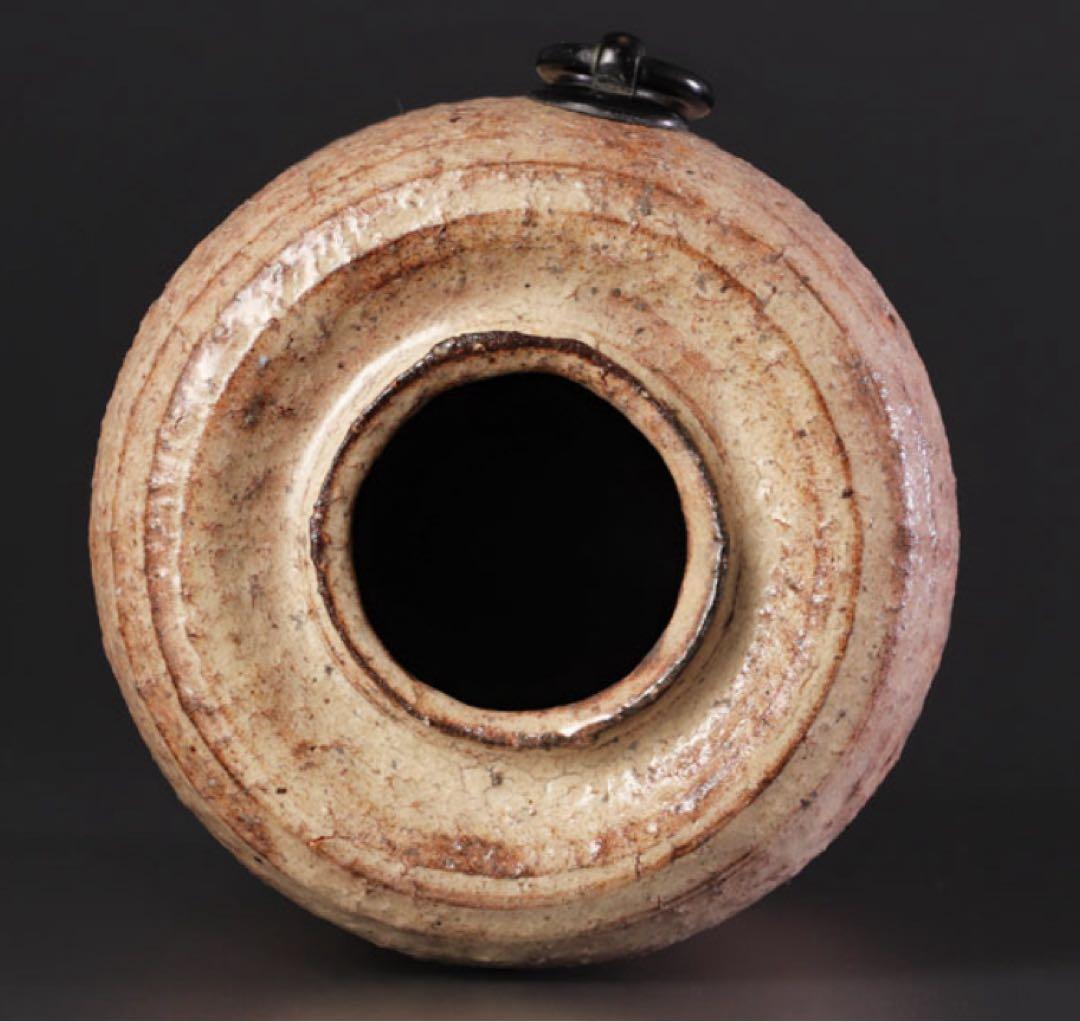 萩焼　十二代田原陶兵衛造 旅枕掛　花入 茶道具 保証品