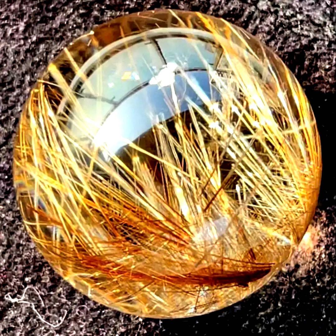 超絶綺麗✨50mm ゴールドルチルクォーツ 丸玉 スフィア 金針水晶 超絶