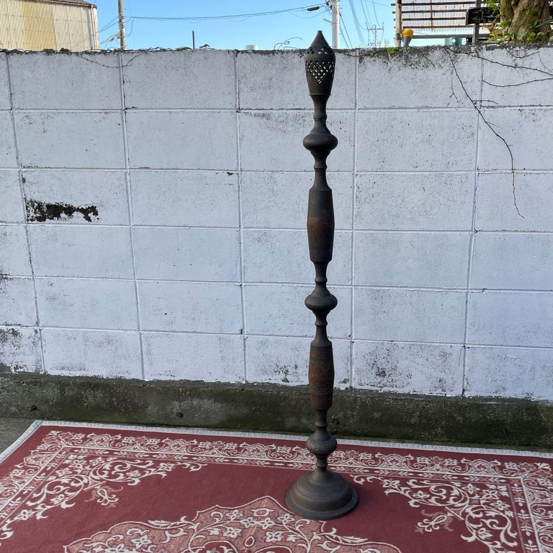 古雑貨アンティーク品◾️真鍮製 エスニックデザイン スタンドライト