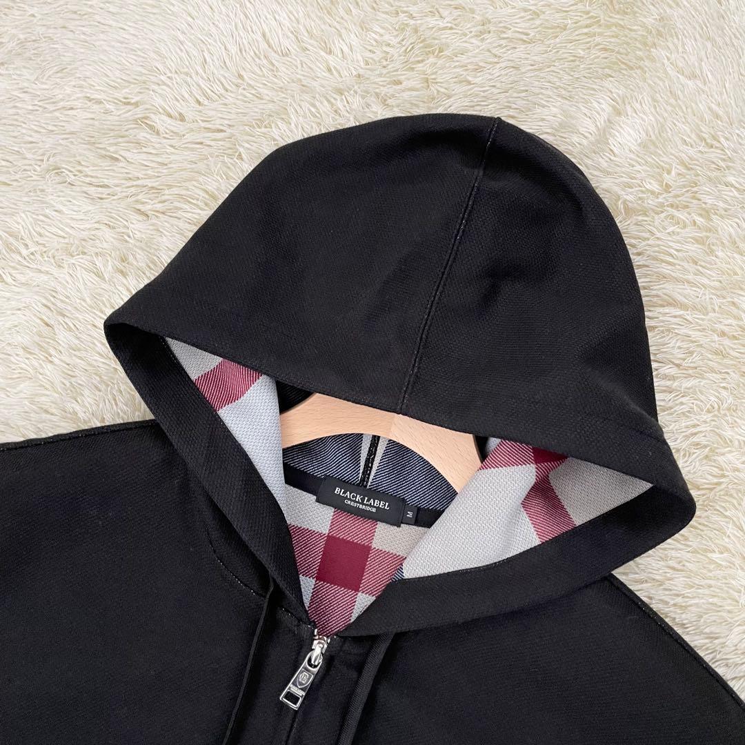 ブラックレーベルクレストブリッジ パーカー フルジップ チェック 黒 Mサイズ
