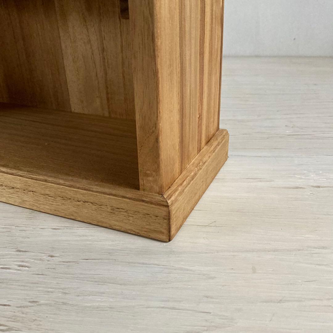 古い木製 オープンラック 3段 木製棚 陳列棚 卓上サイズ