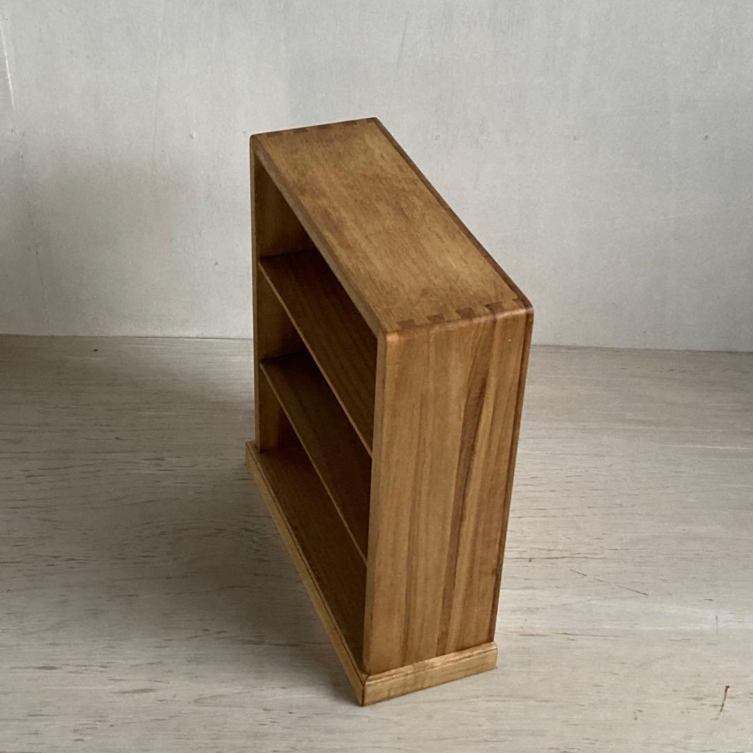 古い木製 オープンラック 3段 木製棚 陳列棚 卓上サイズ