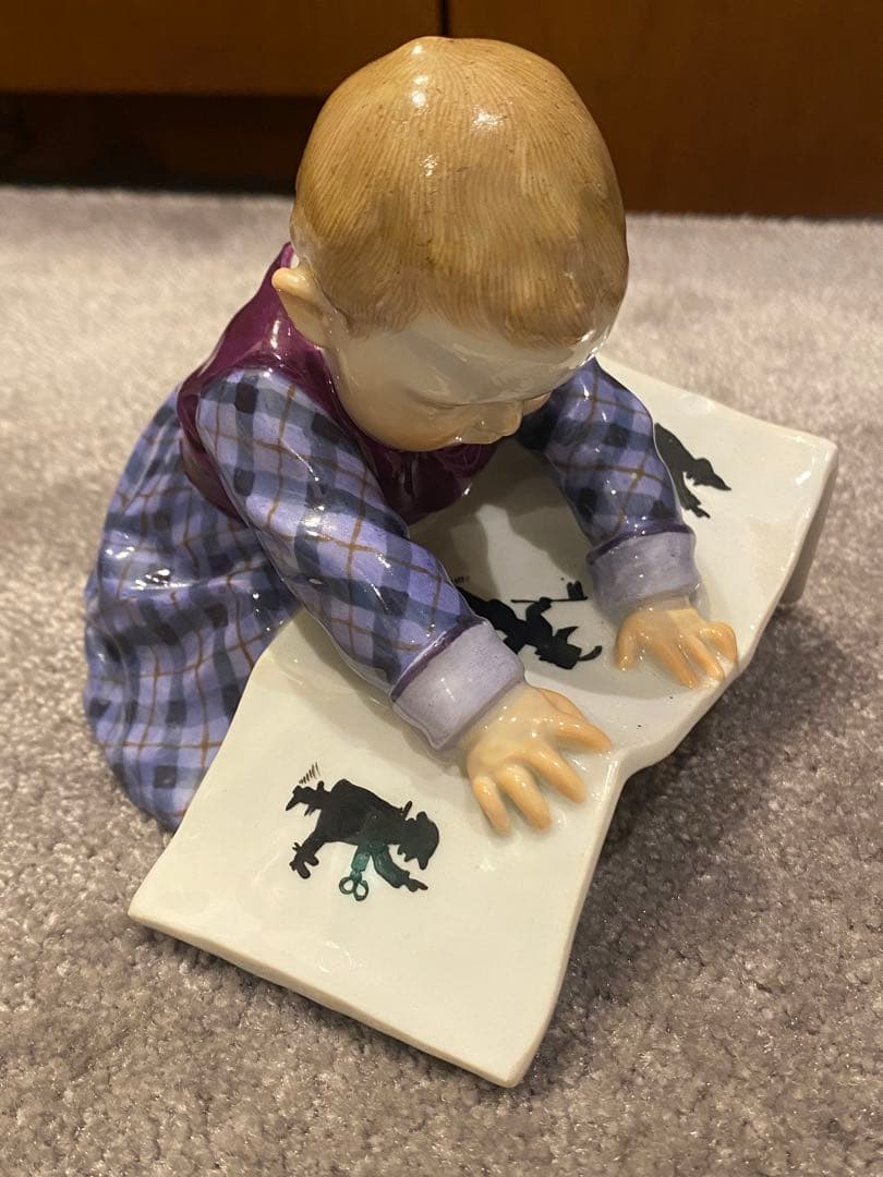 辻毅彦作 額入り 染付 陶板 日展会員 染付 陶器