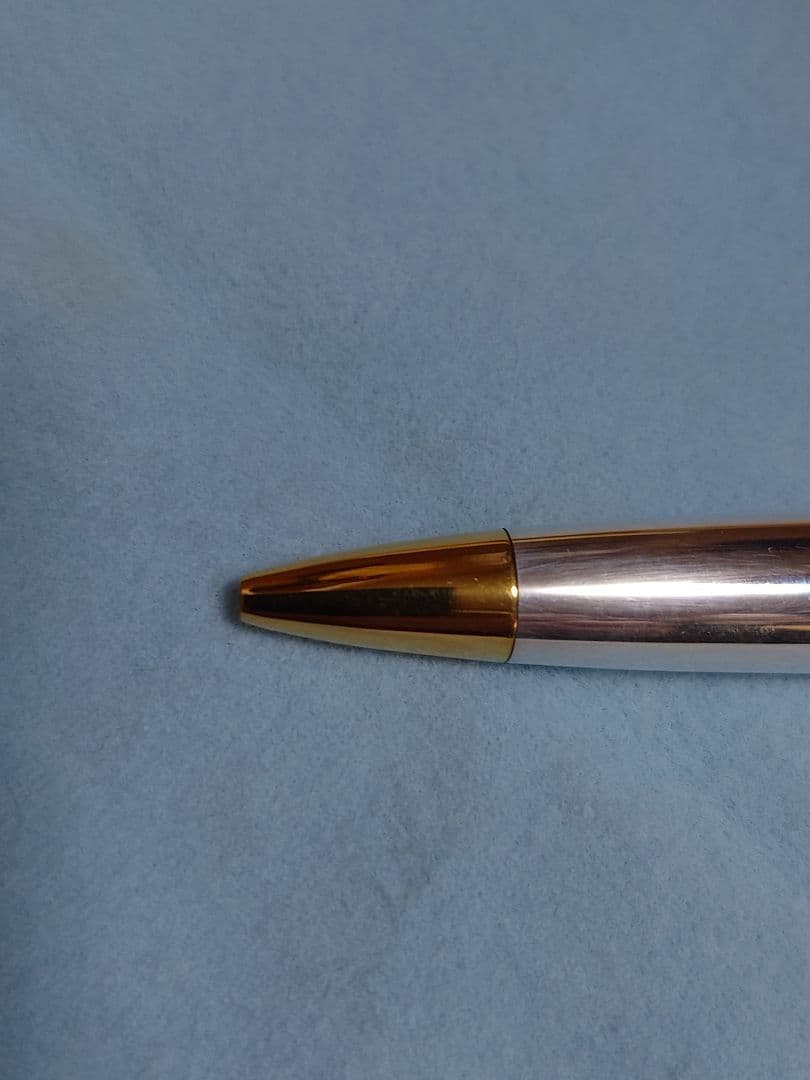 不二ゼット万年筆 田村浩二作 純銀削出し ゴールドトリム ツイスト式