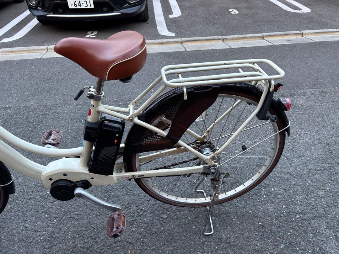 asahi 電動アシスト自転車 シティタイプ クリーム色 引き取り限定 自転車