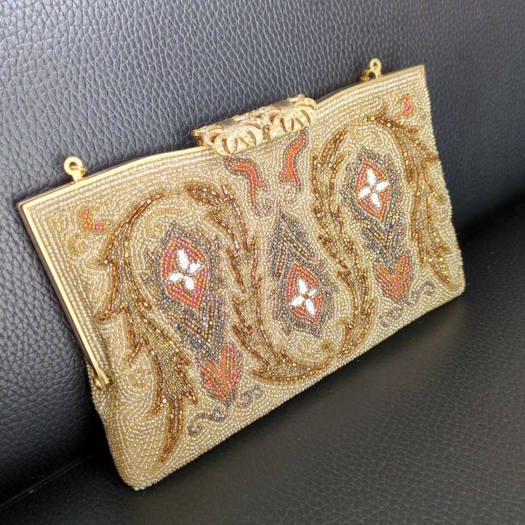 【美品】ビーズバッグ ハンドバッグ　和装洋装　アンティーク　ヴィンテージ2WAY