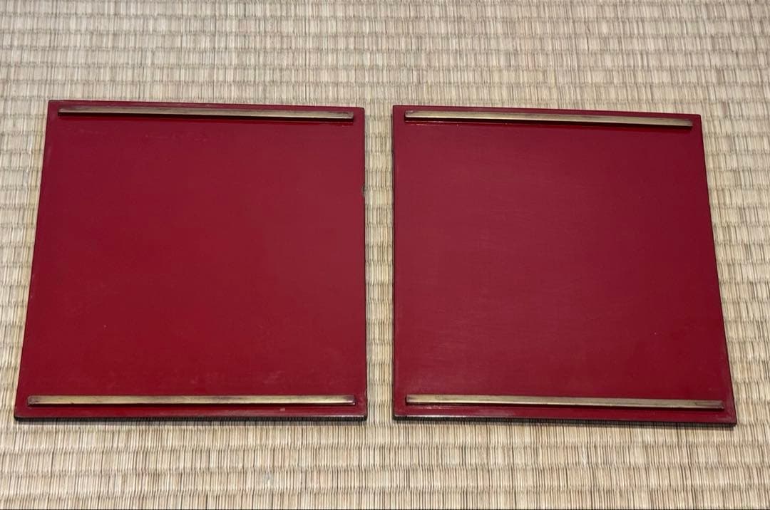 時代漆器 研ぎ出し草花蒔絵 五段重箱 二枚蓋 木瓜紋 保管箱