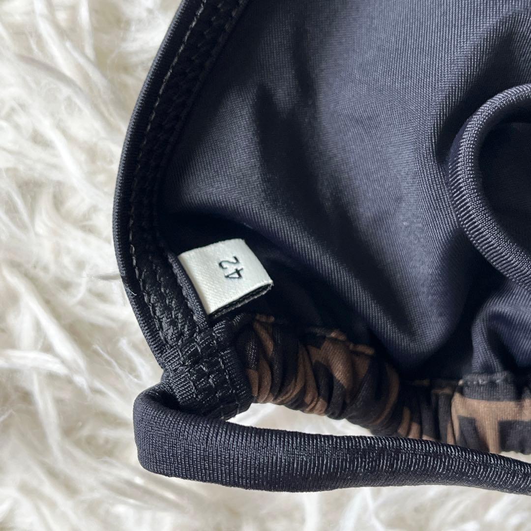 フェンディ　水着　ビキニ　ズッカ柄　ブラウン　黒　42サイズ　専用ポーチ付き