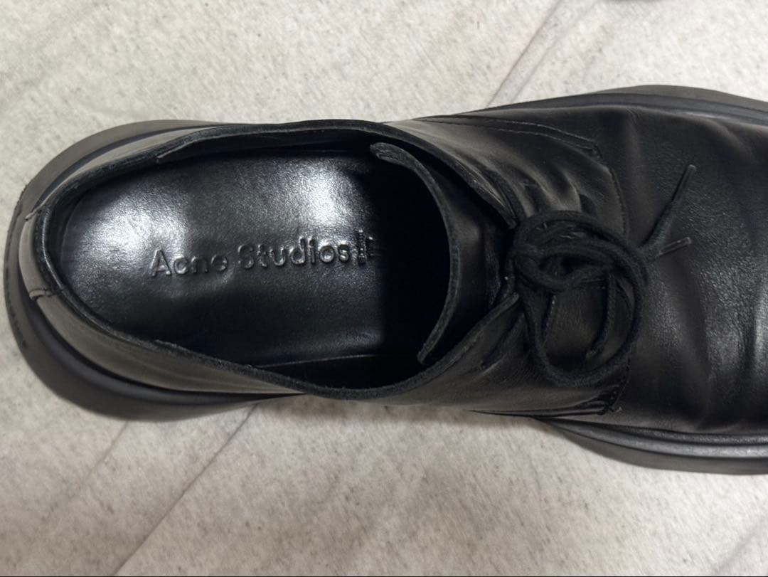 靴 acne studios LEATHER LACE-UP SHOES
