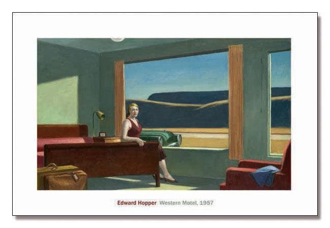 額装済/Western Motel 1957/エドワード ホッパー