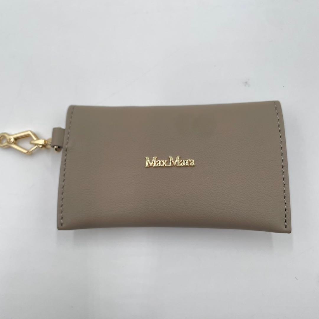 【未使用級】 マックスマーラ カーフレザー ストラップ マルチケース グレージュ