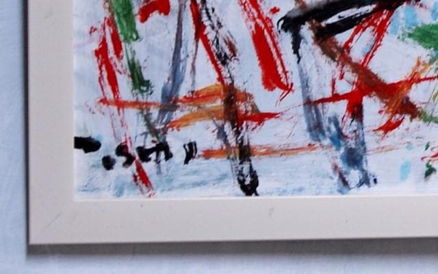 抽象画　　「彩-31」　色紙に油彩の抽象画、