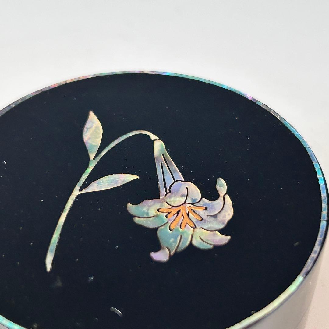 茶道具 惺斎好写 青貝百合丸 香合 塗師 安い 木村表哲 共箱 漆芸 螺鈿