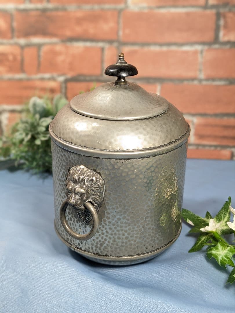 イギリス アンティーク ピューター製 錫 ビスケットバレル