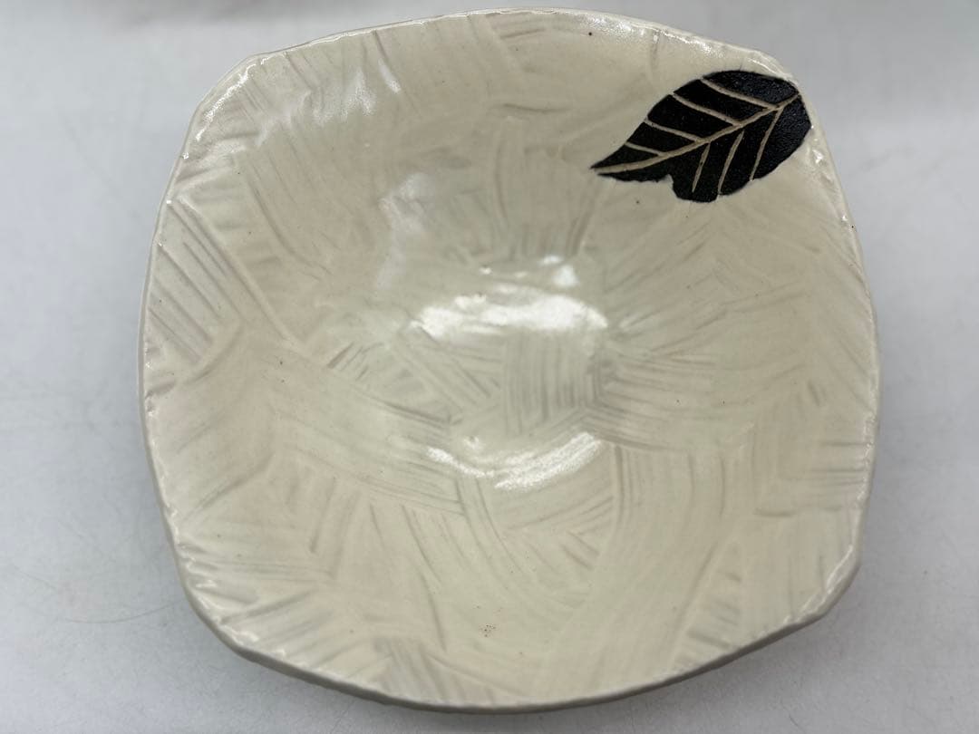 坂田甚内作　白釉角鉢3点　名人作　送料込み250605