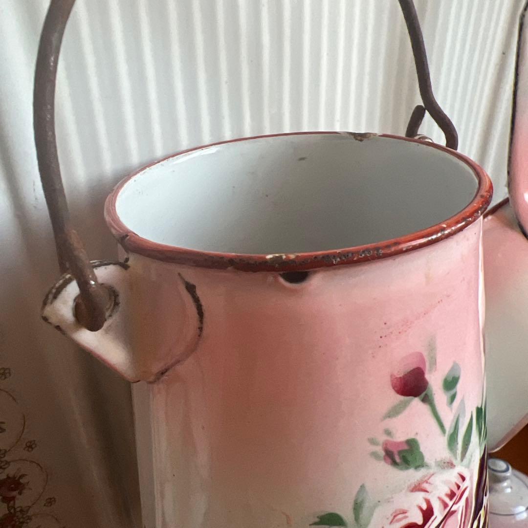 可憐♡アンティークホーロー JAPY ウェディング ピンク 小さな ミルク