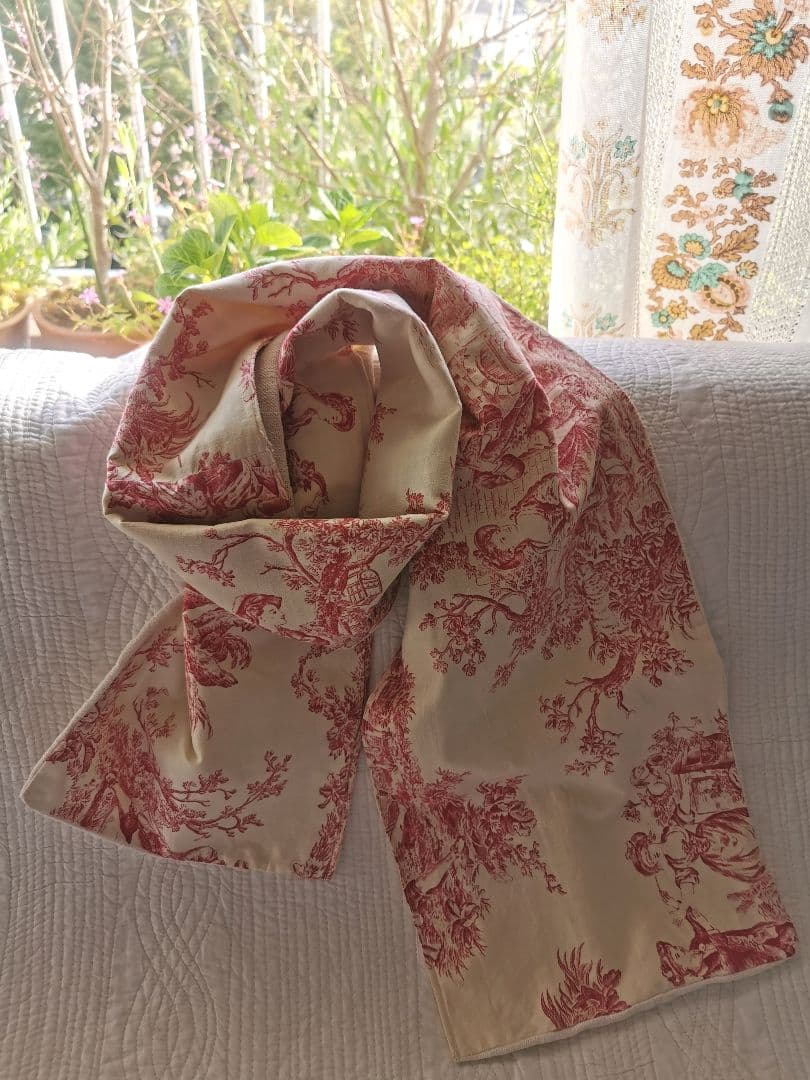 アンティーク トワルドジュイ 子供とカップルと天使 田園風景 ランナー