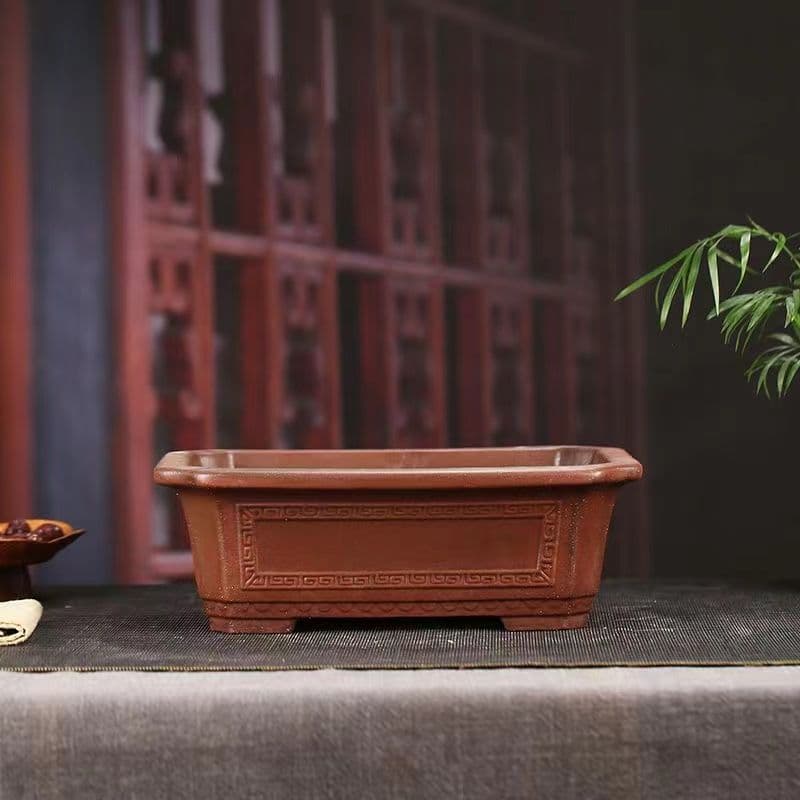 紫砂鉢 正方形盆 中国宜興 盆栽鉢 植木鉢 小品盆栽鉢 大品盆栽鉢