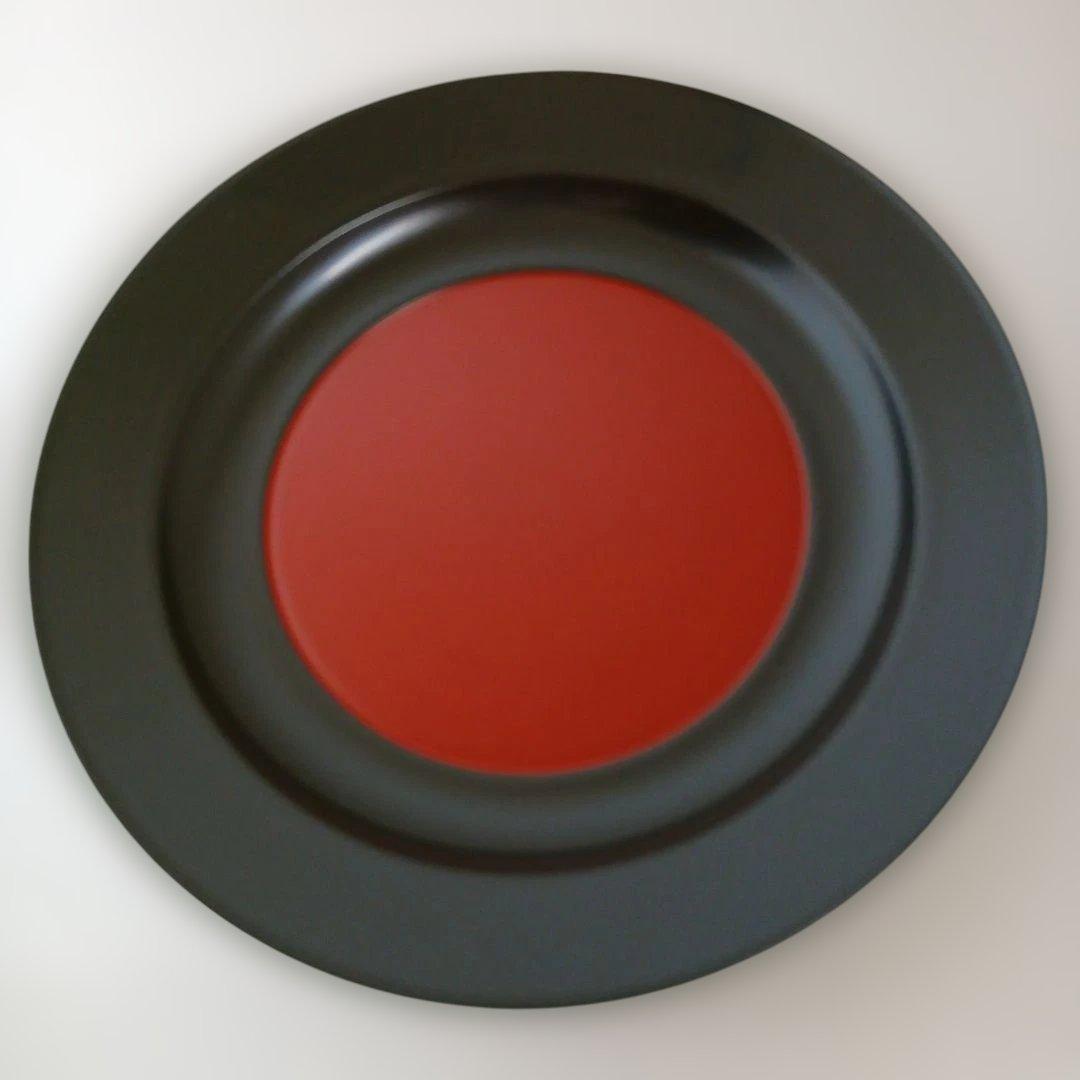 【美品】中谷光哉　遠州流 成趣庵好 青漆内朱青海盆木工芸 漆工芸 漆芸 茶道具