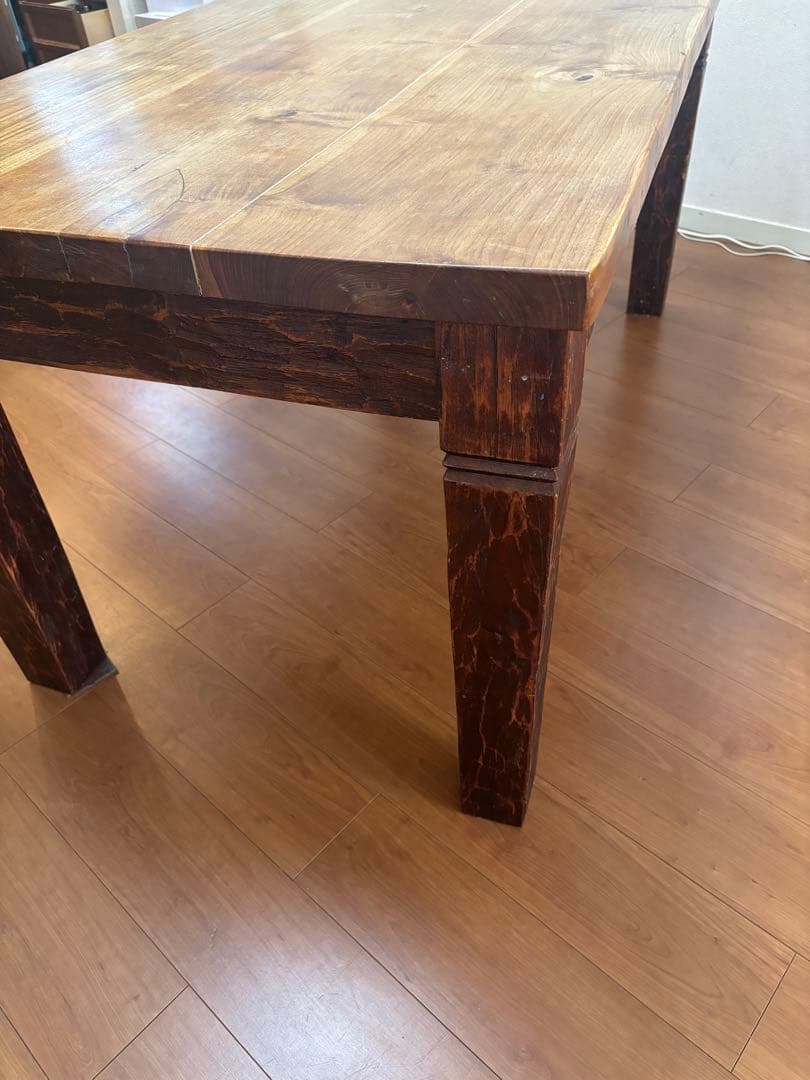 木製　ダイニングテーブル　無垢　150✖︎79 アンティーク　作業台　DＩY