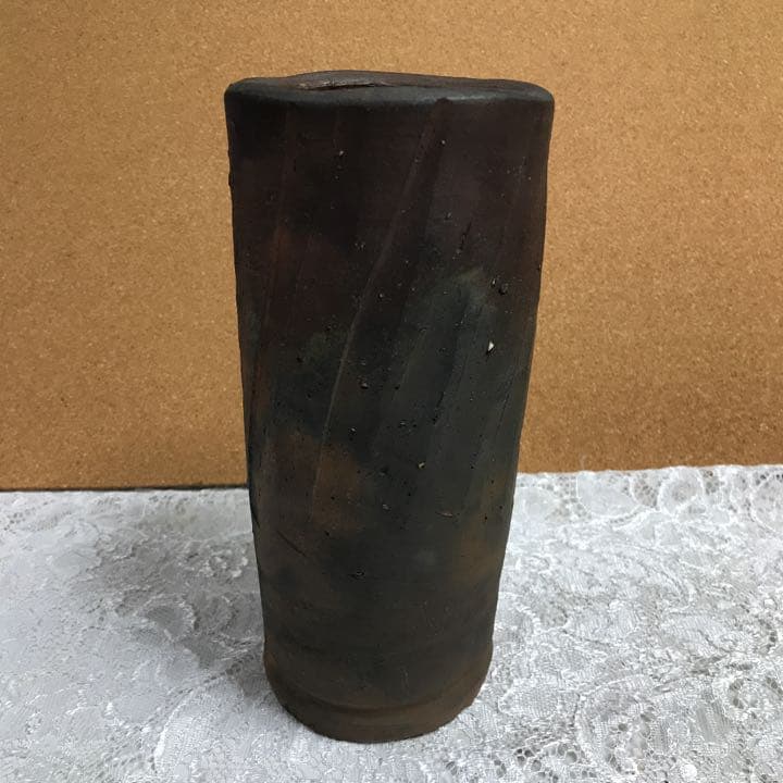 人間国宝 藤原雄 備前花入 TG58