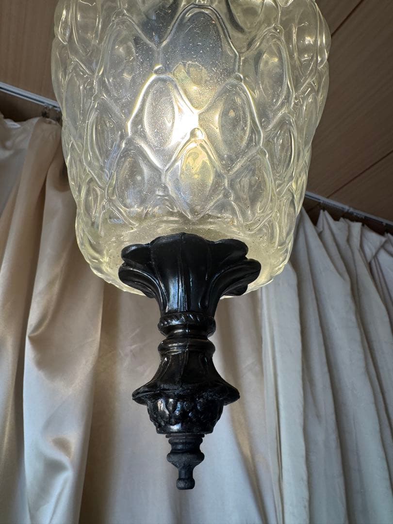 アメリカヴィンテージガラスペンダントライトクリアガラスアンティーク60-70's