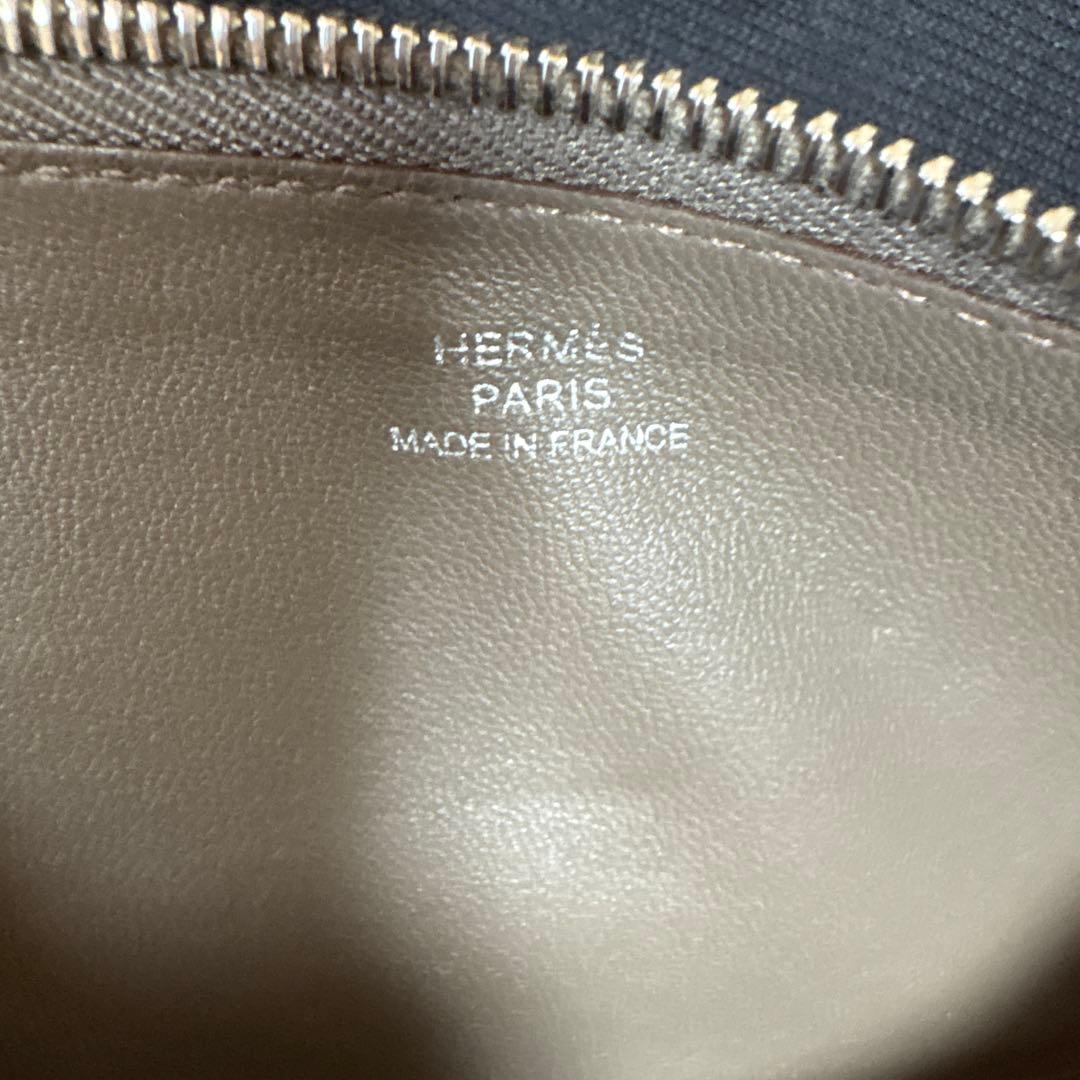 HERMES グレー レザー ペンケース