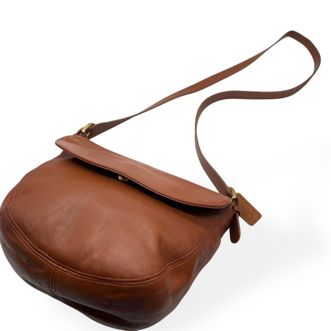 美品　希少　COACH　オールドコーチ　ショルダーバッグ　USA製　レザー　茶