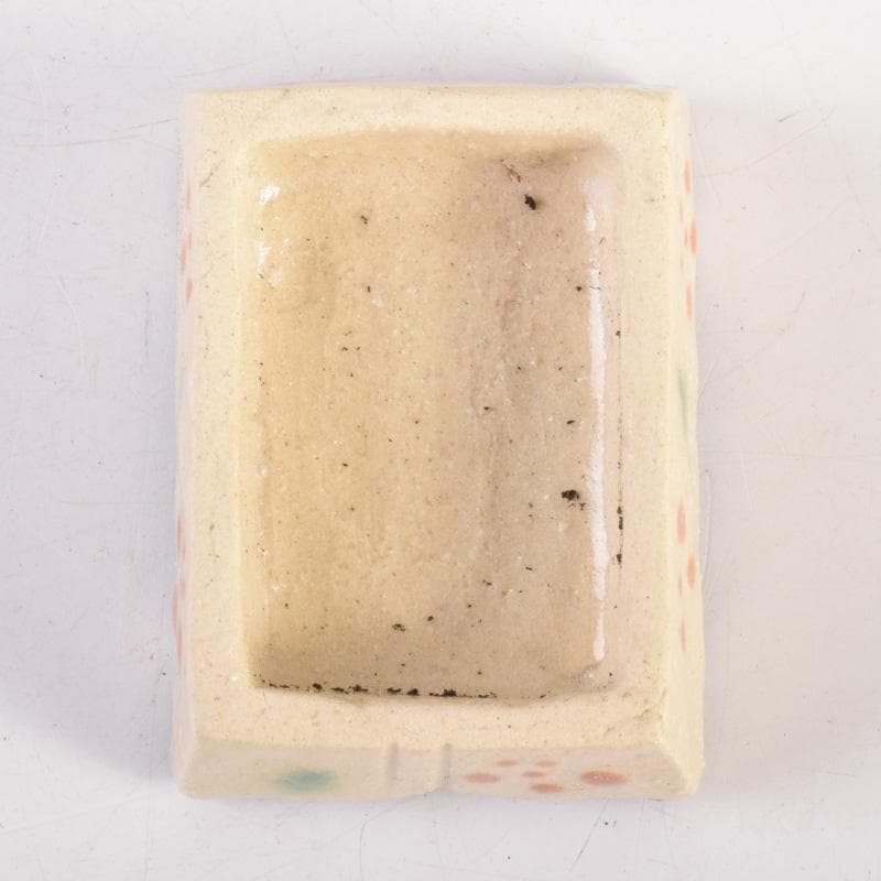 茶道具 桃山窯作 登龍門 干支香合 弥七田織部写 共布共箱 V