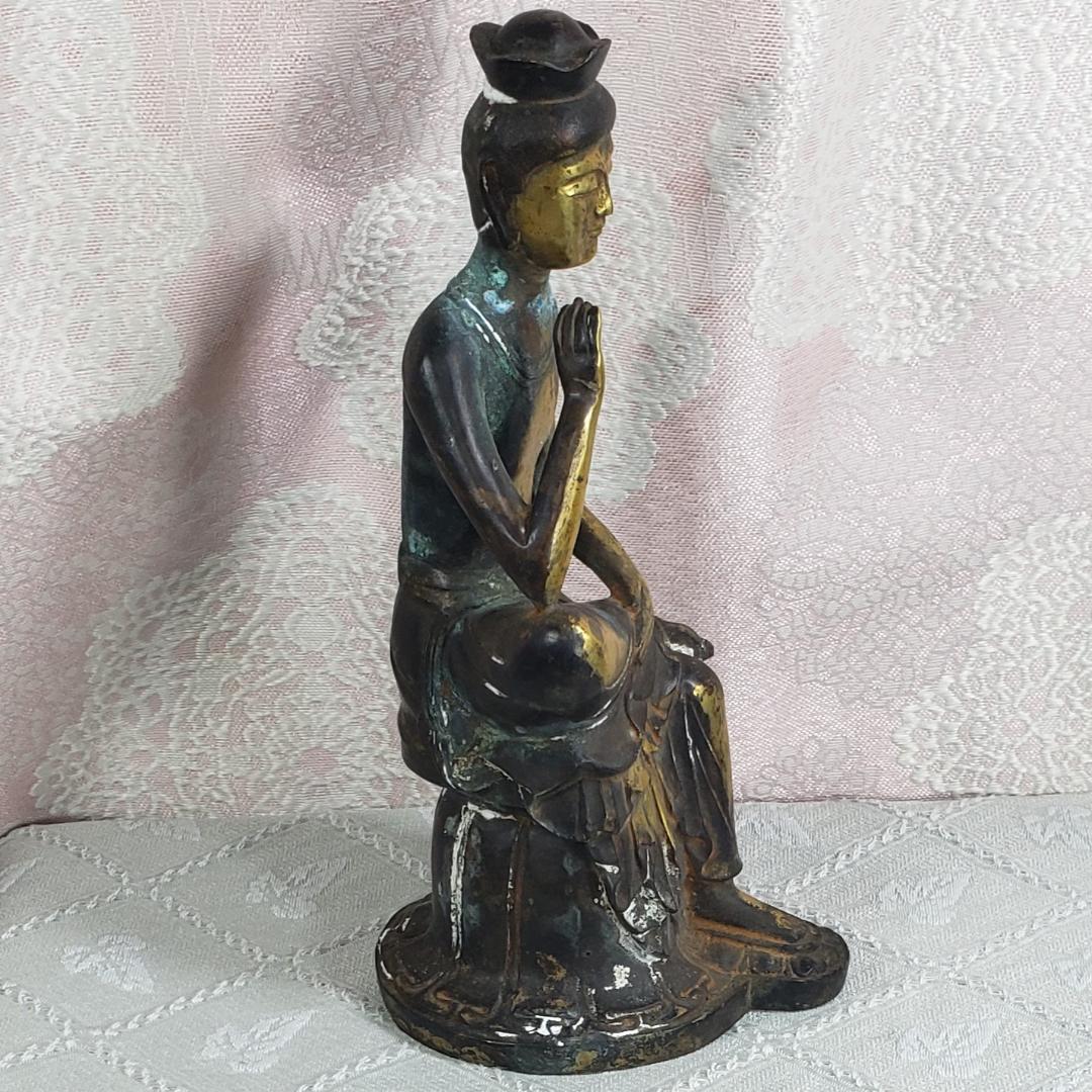 新羅仏】◇金銅半跏思惟像 仏像◇検）天平仏 飛鳥仏 高麗仏 百済仏