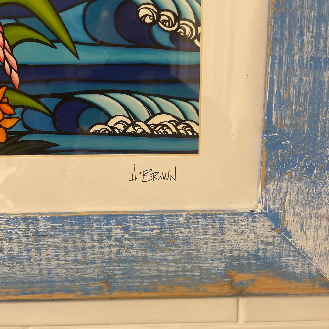 ヘザーブラウン純正額縁付きトロピカルハワイ　アート 絵画　ロンハーマン wtw