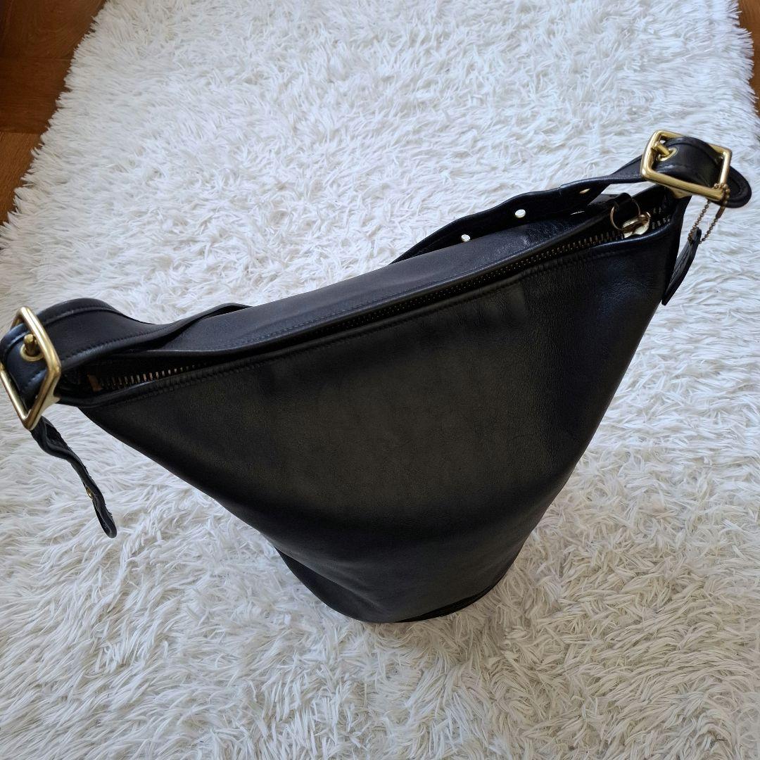 old coach ショルダーバッグ バケツ ブラック レザー 90s 9085