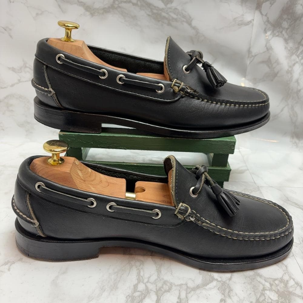 美品 USA製 RANCOURT&Co. タッセルモカシン ブラック 27-28