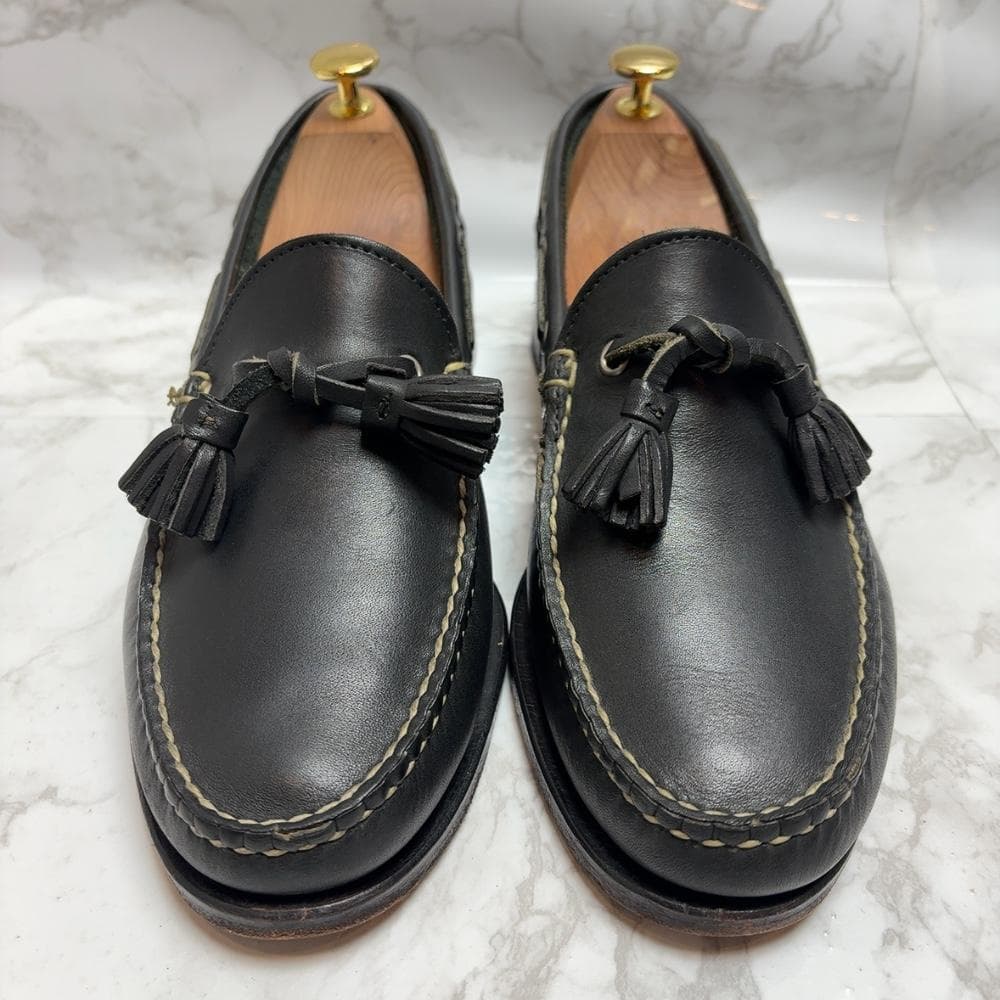 美品 USA製 RANCOURT&Co. タッセルモカシン ブラック 27-28