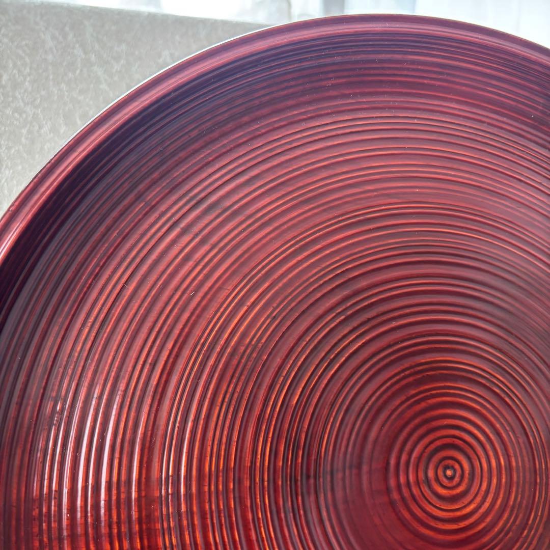 丸盆 『岡本漆専堂』 溜塗『即中斎好』呂久呂目略点前