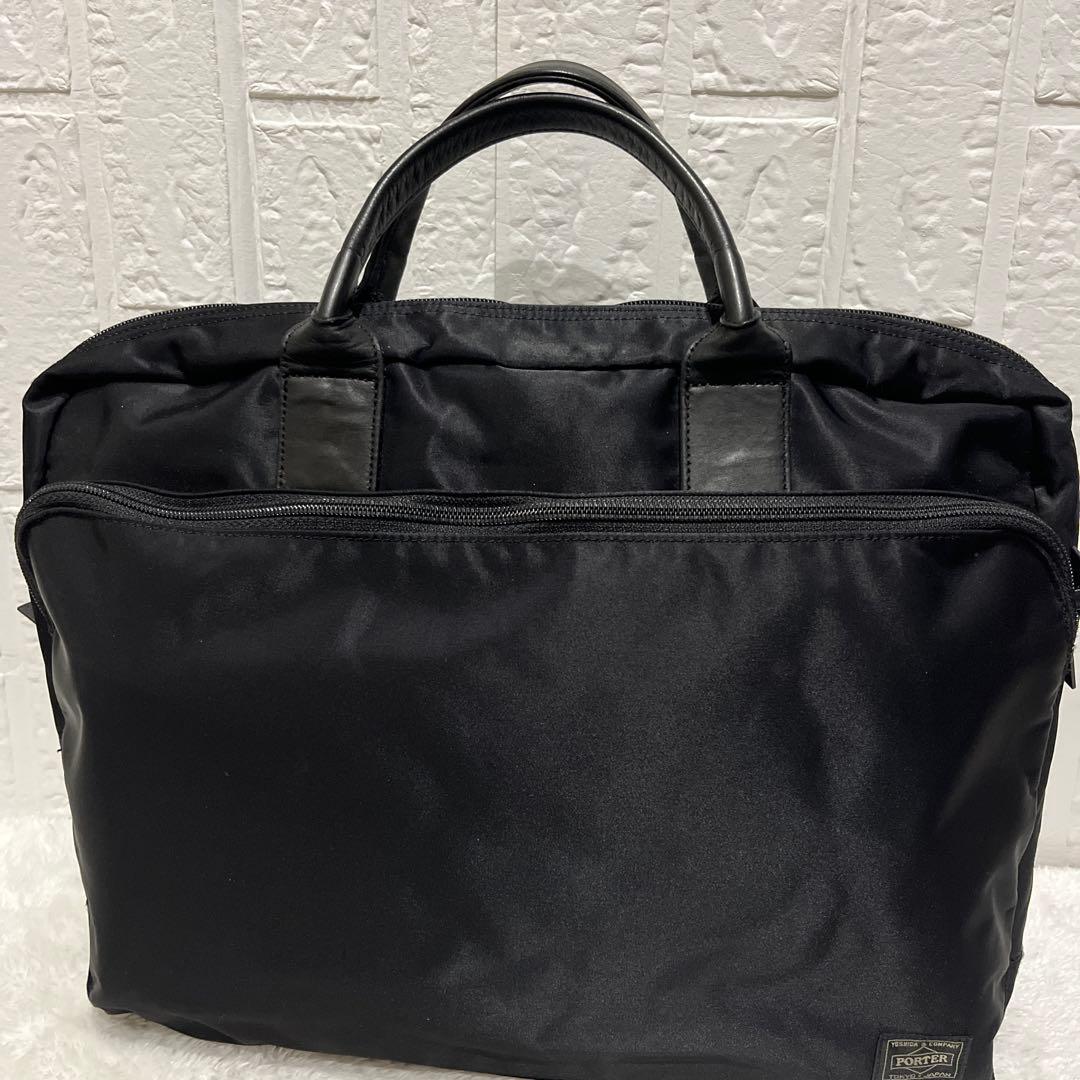 【美品】ポータータイム ビジネスバッグ 2way A4可 ブラック 吉田カバン