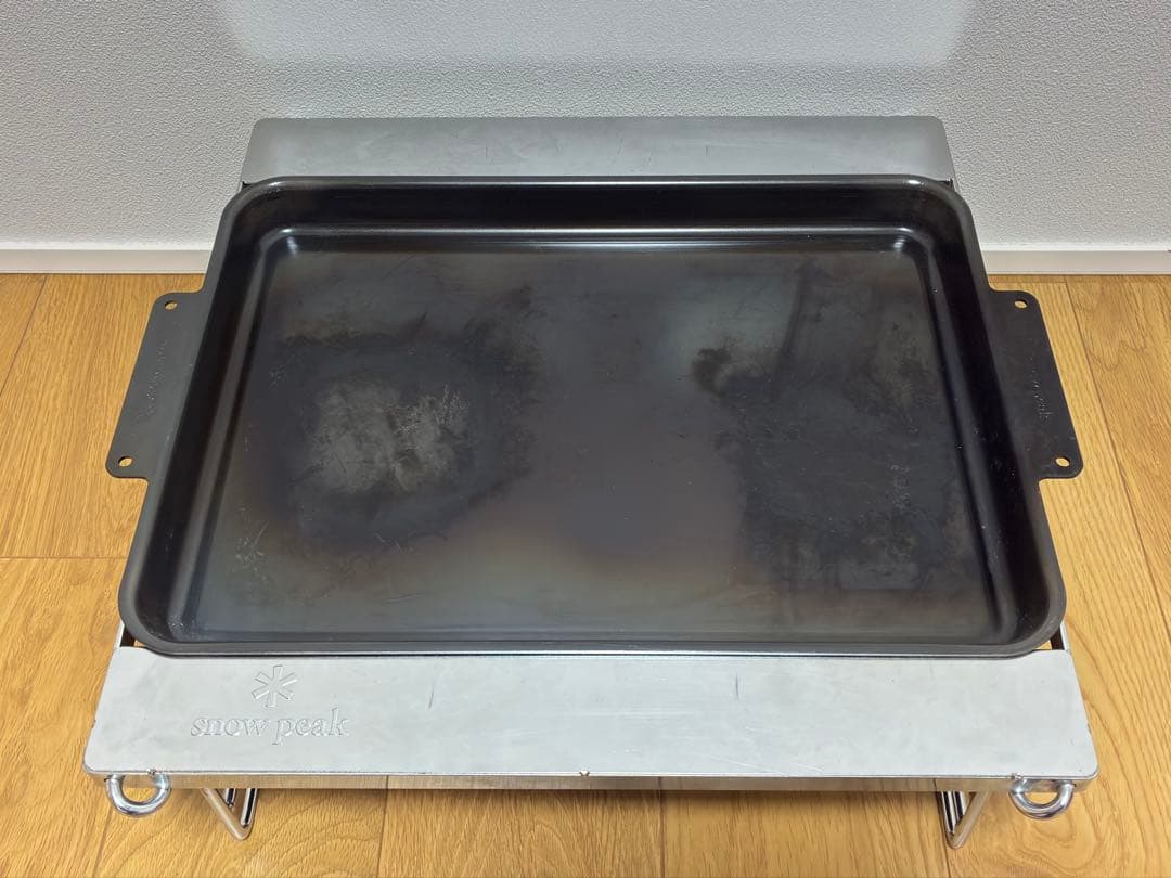スノーピーク　焚火台L用オプション　グリルブリッジL、グリルプレート黒皮鉄板