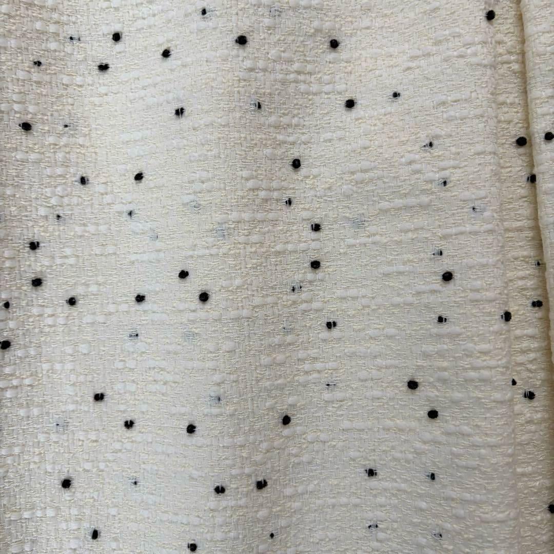 美品　Renéルネ　TISSUEネップツイード　オフホワイトスカート　ミモレ丈