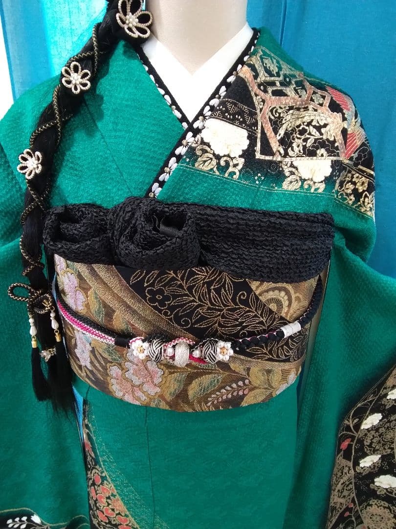 振袖フルセット、正絹、トールサイズ、重ね衿帯揚げ帯締め、やまと西陣