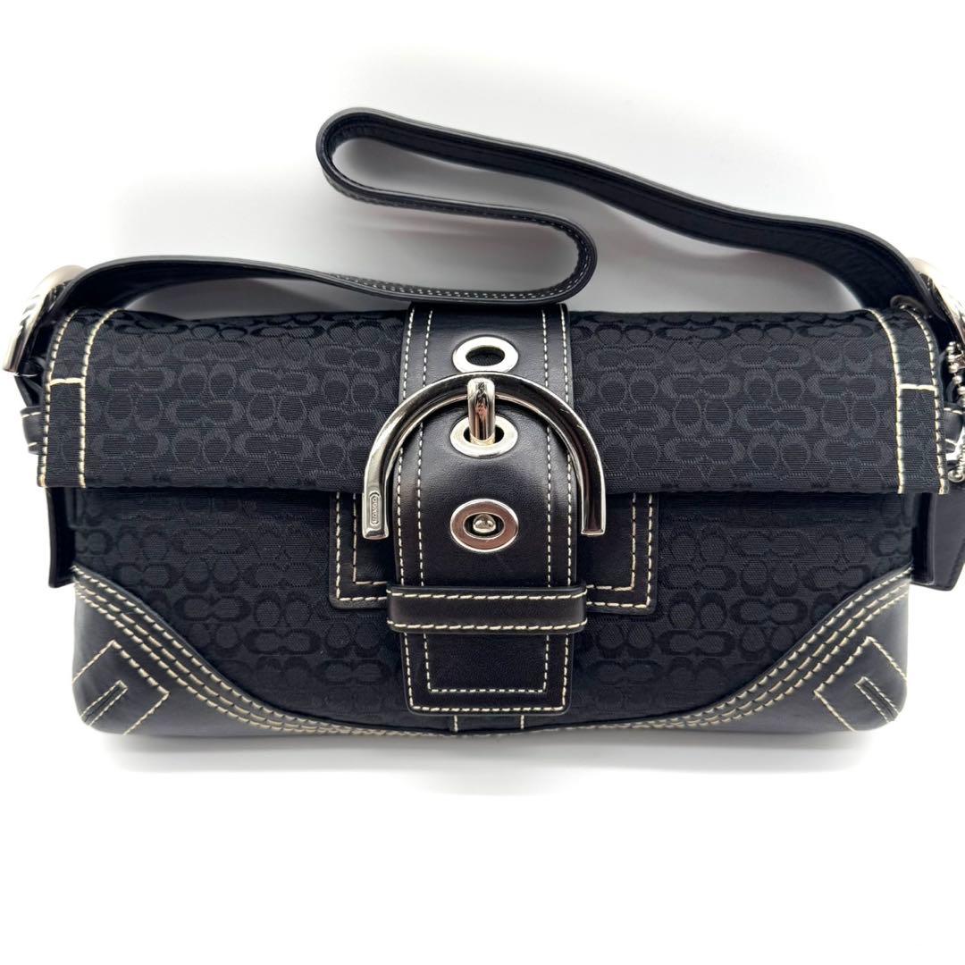 未使用級✨COACH コーチ ソーホー シグネチャー ワンショルダーバッグ 黒
