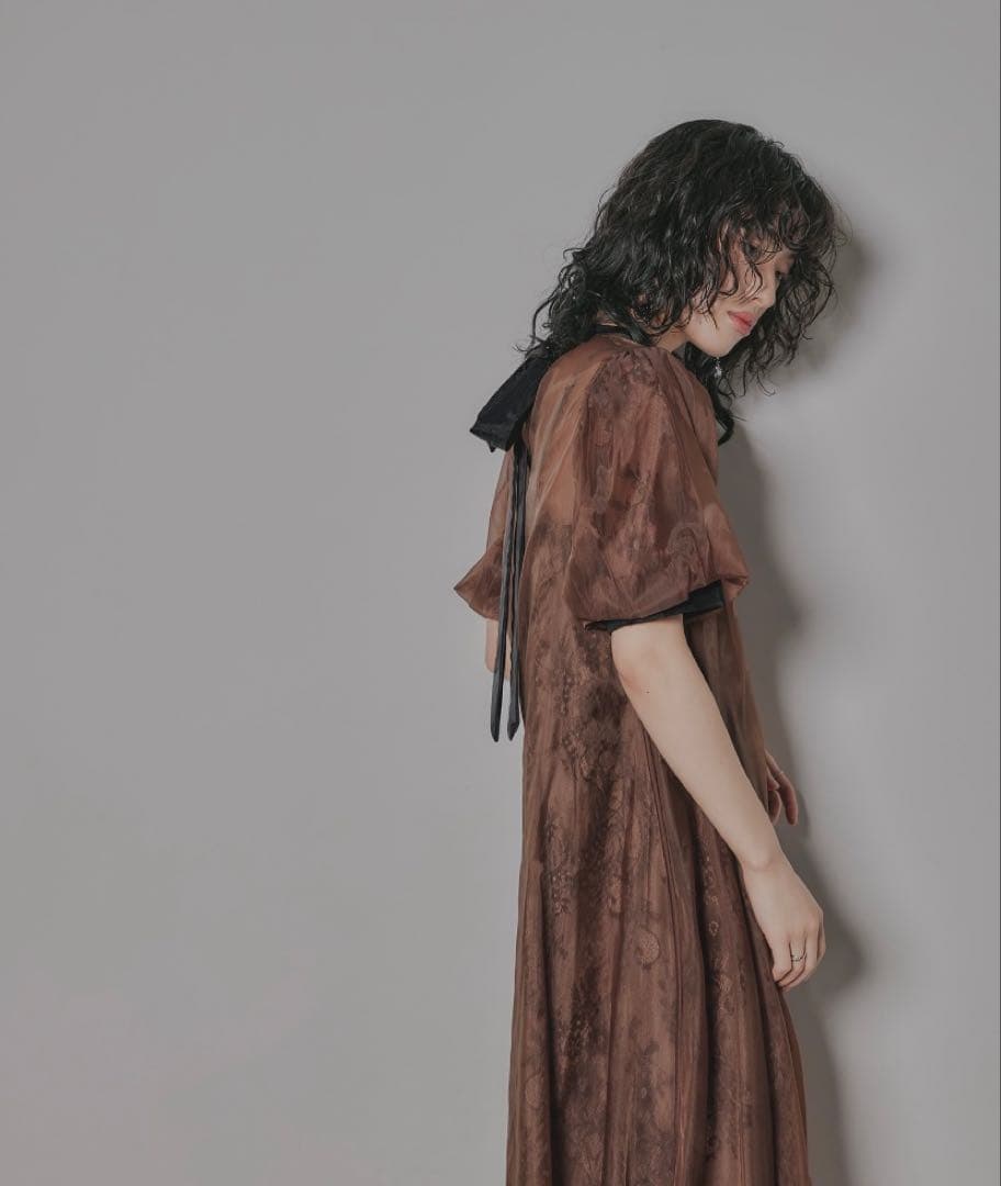 niana Aラインオーガンジーレースレイヤードドレス　Mサイズ　結婚式　妊婦