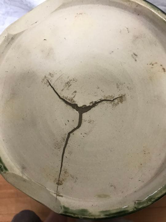 火鉢在銘 織部焼菊抜き火鉢時代アンティーク大正昭和レトロ古民具