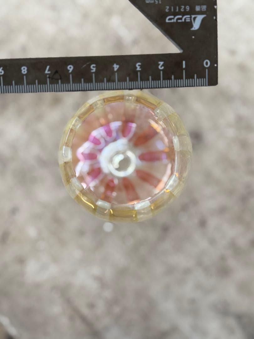 紫と黄色グラデーションガラスカップ キャンドル入れ フラワー