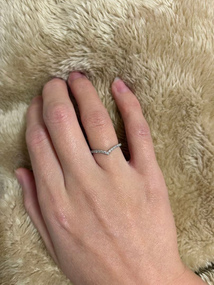 専用Pt900 ハーフエタニティ　Vリング ダイヤモンド0.20ct 2.0g