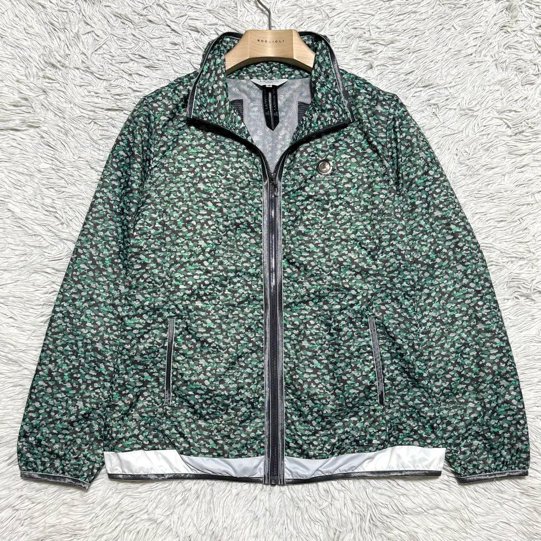 未使用級 ランバンスポール 総柄 フルジップ ダウンジャケット 薄手 ゴルフ