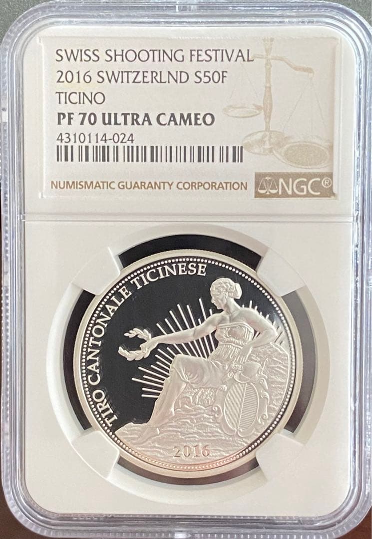 最高鑑定品 NGC-PF70 ティッチーノ 製造1200枚 射撃祭 2016