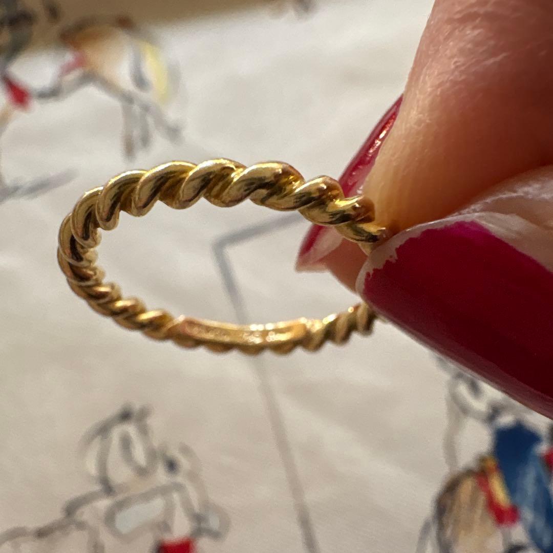 ティファニー18k ナローツイストリング